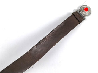 Reichsarbeitsdienst, lederne Feldbinde für Führer. Getragenes Stück, zusammengehörig, Gesamtlänge 94cm