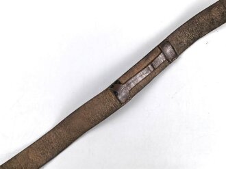 Reichsarbeitsdienst, lederne Feldbinde für Führer. Getragenes Stück, zusammengehörig, Gesamtlänge 94cm