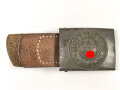 Heer, Koppelschloss für Mannschaften, Eisen lackiert, Hersteller J.C. Maedicke  Berlin 1941, getragenes Stück