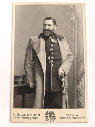 Hartkartonfoto eines Veteranen wohl 1870. Maße 6 x 10,5cm