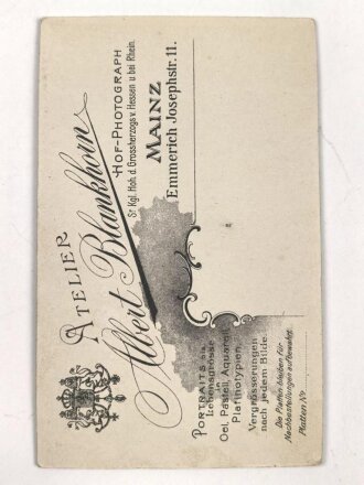 Hartkartonfoto eines Veteranen wohl 1870. Maße 6 x 10,5cm