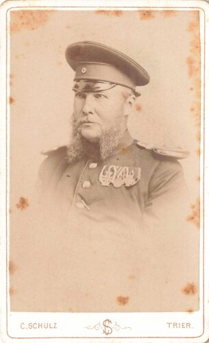 Hartkartonfoto eines Veteranen wohl 1870. Maße 6 x 10cm