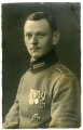 1. Weltkrieg , feldgrauer sächsischer Soldat  mit Ordenspange und Eisernem Kreuz 1.Klasse. 9 x 14cm