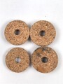 Vier Abstandhalter aus Kork, Durchmesser je 23-24mm