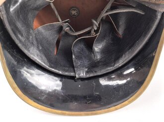 Tschechoslowakei,  Feuerwehr Lederhelm in sehr gutem Zustand