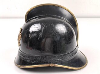 Tschechoslowakei,  Feuerwehr Lederhelm in sehr gutem Zustand