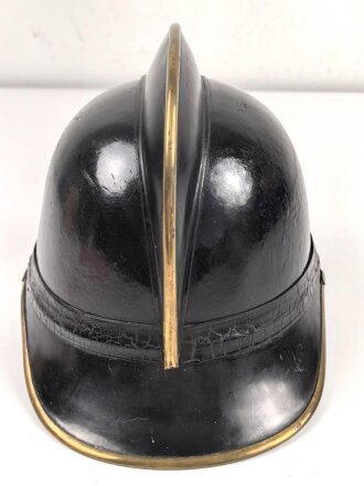 Tschechoslowakei,  Feuerwehr Lederhelm in sehr gutem Zustand