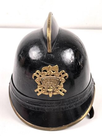Tschechoslowakei,  Feuerwehr Lederhelm in sehr gutem Zustand