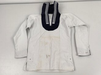 Kriegsmarine, weisses Hemd für Mannschaften. Adler fehlt, stark getragenes Kammerstück