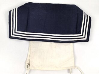 Kriegsmarine Hemdenkragen, so zum blauen Hemd und auf Befehl auch zum Arbeitshemd getragen. Getragenes Stück
