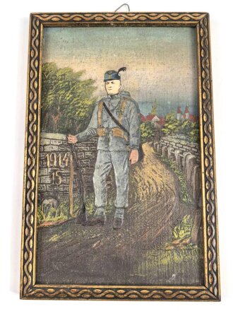 Österreich k.u.k. , plastische Darstellung eines Infanteristen im 1. Weltkrieg, Maße des Rahme 16 x 24,5cm