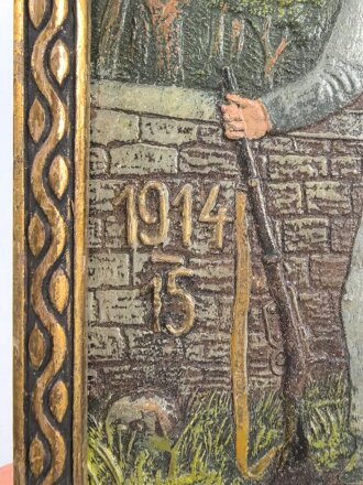 Österreich k.u.k. , plastische Darstellung eines Infanteristen im 1. Weltkrieg, Maße des Rahme 16 x 24,5cm