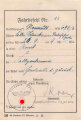 Fahrbefehl für ein Wehrmachtsfahrzeug für Feldgendarmerie, datiert 1939