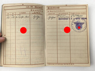 Wehrpaß Heer, eingestellt am 1.10.1934 bei Kommando der Schutzpolizei Düsseldorf