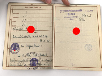 Wehrpaß Heer, eingestellt am 1.10.1934 bei Kommando der Schutzpolizei Düsseldorf