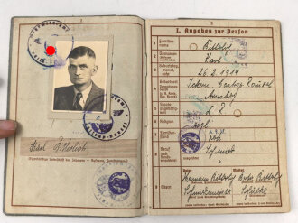 Wehrpaß Heer, eingestellt am 1.10.1934 bei Kommando der Schutzpolizei Düsseldorf
