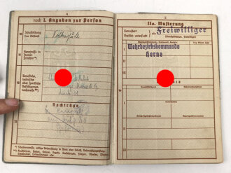 Wehrpaß Heer, eingestellt am 1.10.1934 bei Kommando der Schutzpolizei Düsseldorf