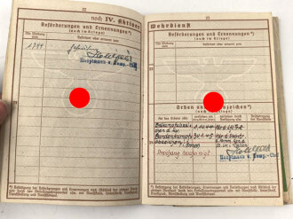 Wehrpaß Zweitschrift Heer, eingestellt am 27.8.1939 bei 2. Komp. Bau Batl.111 Breslau