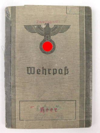 Wehrpaß Zweitschrift Heer, eingestellt am 27.8.1939 bei 2. Komp. Bau Batl.111 Breslau