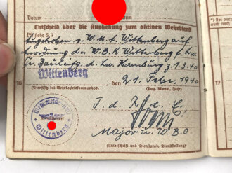 Wehrpaß Zweitschrift Heer, eingestellt am 27.8.1939 bei 2. Komp. Bau Batl.111 Breslau