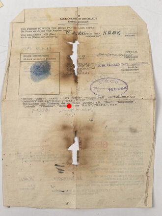 Soldbuch Zweitschrift,  Heer, ausgestellt 18.5.1945