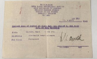 Soldbuch Luftwaffe,  ausgestellt 4.9.1944 bei Flak Ersatz Abteilung 45 Rottweil / Neckar.