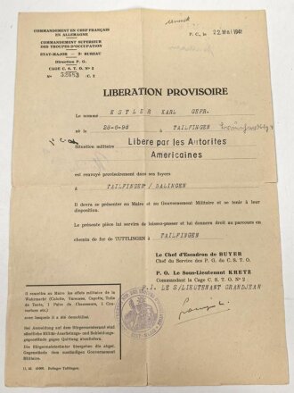 Soldbuch Luftwaffe,  ausgestellt 4.9.1944 bei Flak Ersatz Abteilung 45 Rottweil / Neckar.