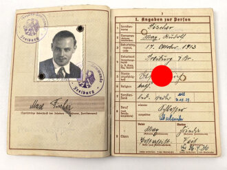 Wehrpaß Heer, eingestellt 12.Januar 1940 bei 4./ J.E.B. 75 Theresienstadt