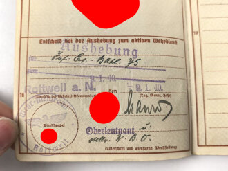 Wehrpaß Heer, eingestellt 12.Januar 1940 bei 4./ J.E.B. 75 Theresienstadt