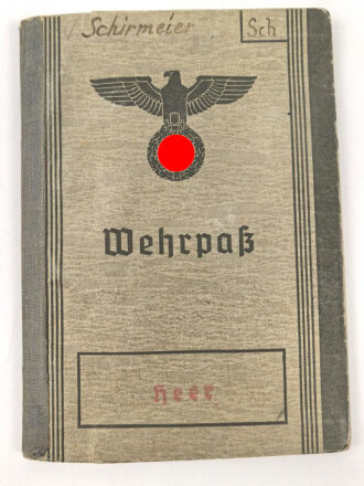 Wehrpaß Heer, eingestellt 21.1.36 bei Erg.Batl. 28 Tübingen.