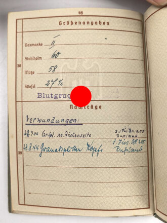 Wehrpaß Heer, eingestellt 21.1.36 bei Erg.Batl. 28 Tübingen.