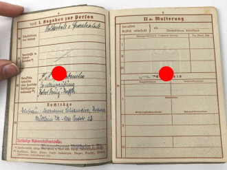 Wehrpaß Heer, eingestellt 21.1.36 bei Erg.Batl. 28 Tübingen.