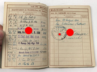 Wehrpaß Heer, eingestellt 21.1.36 bei Erg.Batl. 28 Tübingen.