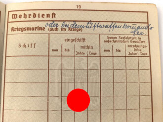 Wehrpaß Heer, eingestellt 21.1.36 bei Erg.Batl. 28 Tübingen.