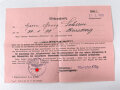 Wehrpaß, ausgestellt 16.9.1937, wenige Einträge