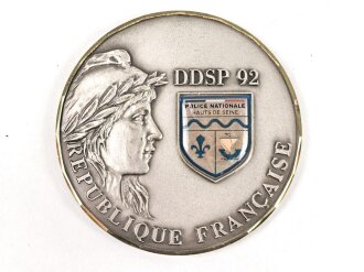 Polizei, Frankreich, nicht tragbare Medaille "DDSP...