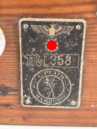 Kriegsmarine, Transportkasten für einen Sextant von C.Plath Hamburg. Guter Gesamtzustand, Gerätenummer 358