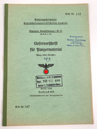 Kriegsmarine, M.Dv.Nr. 147 "Allgemeine...