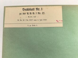 Kriegsmarine, M.Dv.Nr. 147 "Allgemeine Baubestimmungen 1 Nr. 27 - Liefervorschrift für Panzermaterial" datiert 1939, DIN A4