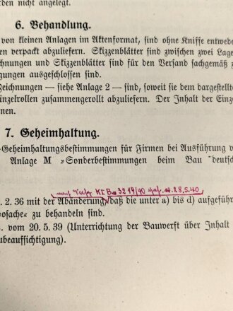 M.Dv.Nr. 147 "Allgemeine Baubestimmungen 1 Nr. 8 - Vorschrift" datiert 1942, DIN A4