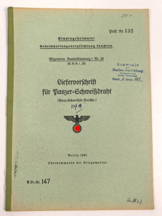 Kriegsmarine, M.Dv.Nr. 147 "Allgemeine...