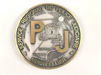 Polizei, Frankreich, nicht tragbare Medaille "PJ...