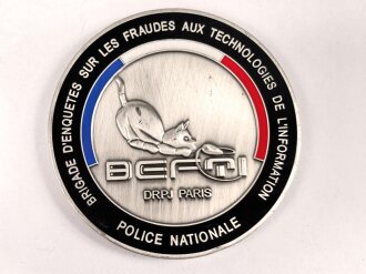 Polizei, Frankreich, nicht tragbare Medaille "BRFTI...