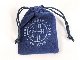 Polizei, Frankreich, nicht tragbare Medaille "BRI Paris", Durchmesser 4,3cm mit dazugehörigem Säckchen