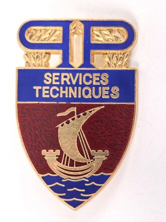 Polizei, Frankreich, Brustanhänger "Services Techniques", Höhe 6cm, Leder fehlt