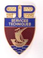 Polizei, Frankreich, Brustanhänger "Services Techniques", Höhe 6cm, Leder fehlt