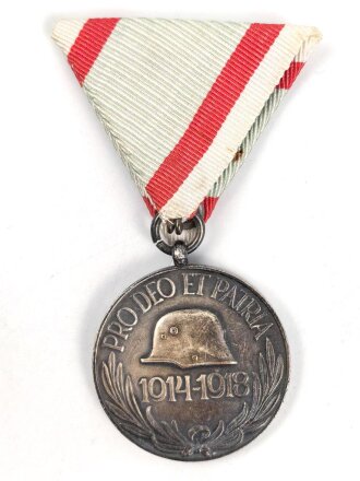 Ungarn, Weltkriegs Erinnerungsmedaille 1914-1918, am Band