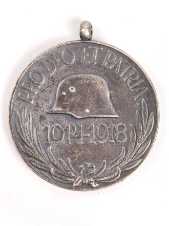 Ungarn, Weltkriegs Erinnerungsmedaille 1914-1918, mit Bandabschnitt