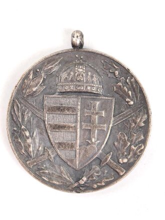 Ungarn, Weltkriegs Erinnerungsmedaille 1914-1918, mit Bandabschnitt