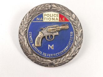 Polizei, Frankreich, Tragbares Abzeichen "Centre National de Perfectionnement de Tir", Durchmesser 5,5cm